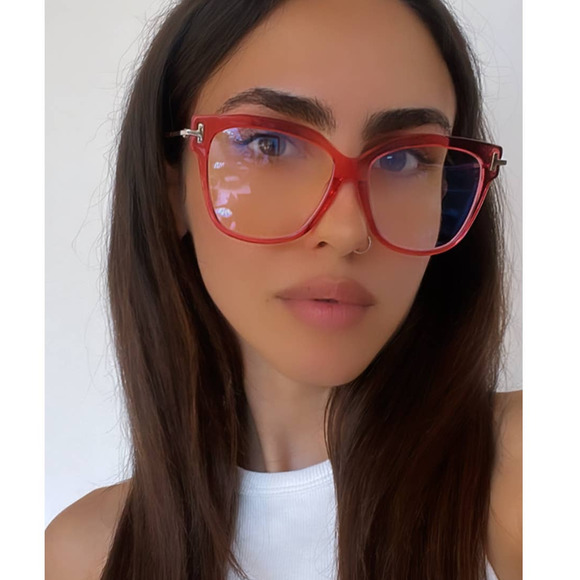 NEW Tom Ford FT5704-B Bluelight Frames in Red - Picture 2 of 7